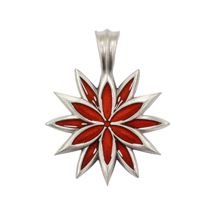 Bico吊墜，女士吊墜 紫丁香花；光彩照人的生活 不含鍊子（1693紅色）