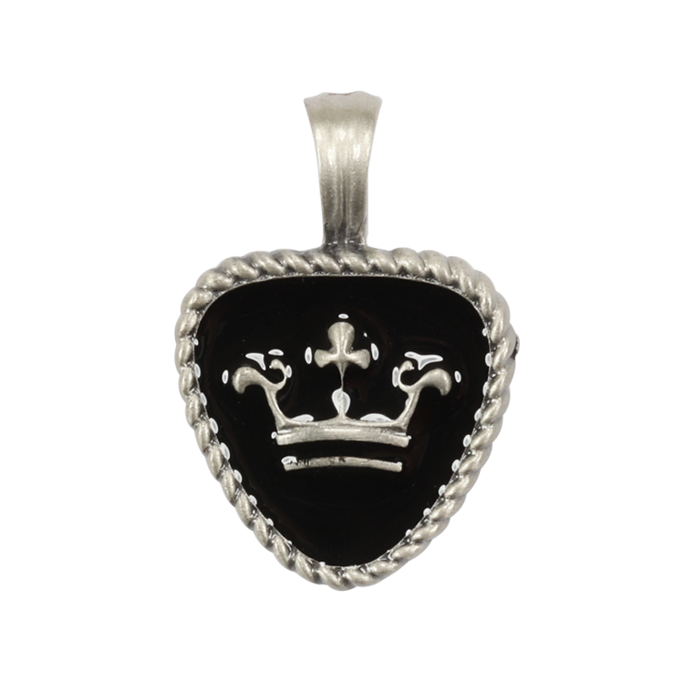 Bico吊墜，女士吊墜 盾形王冠；麻花編織外框 細緻優雅（1694黑色）