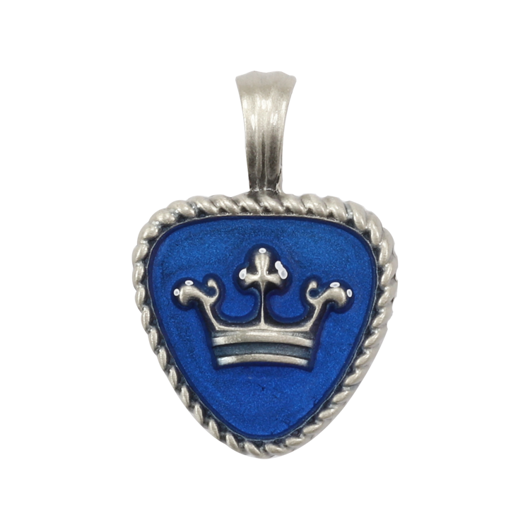 Bico吊墜，女士吊墜 盾形王冠；麻花編織外框 細緻優雅（1694深藍）