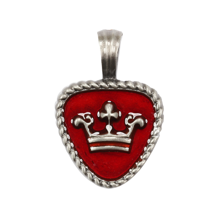 Bico吊墜，女士吊墜 盾形王冠；麻花編織外框 細緻優雅（1694紅色）