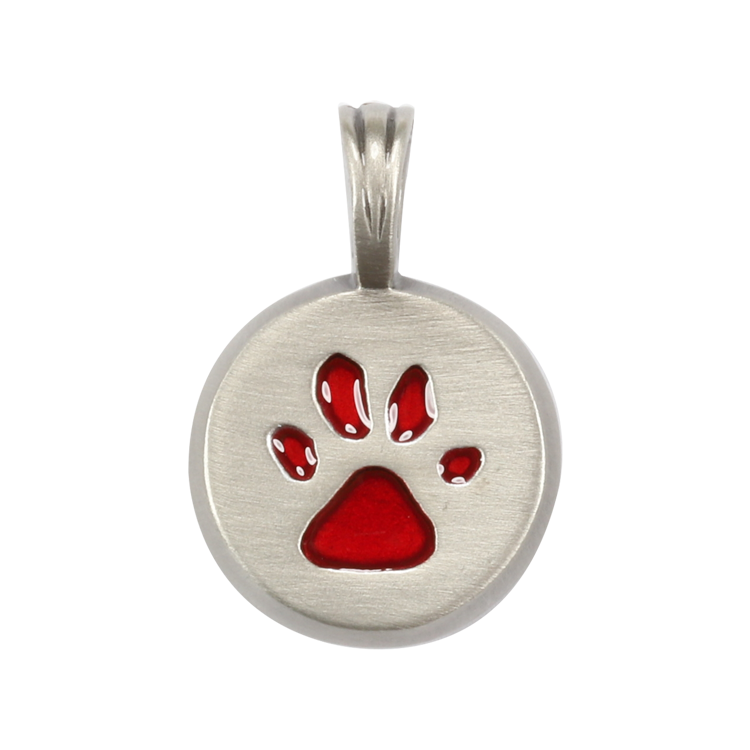 Bico吊墜，女士吊墜 毛小孩腳印圓牌；特殊的感情牽絆 最好的朋友（1699紅色）