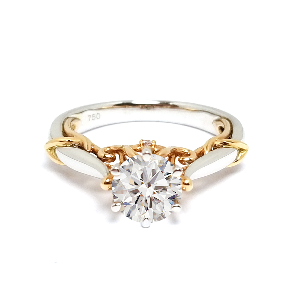 18K 白金/玫瑰金天然鑽石戒指托 (RS38F805)