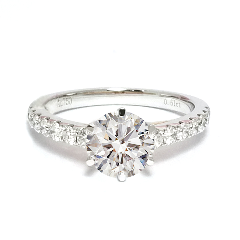 18K 白金/玫瑰金天然鑽石戒指托 (RS41HS00007RM)