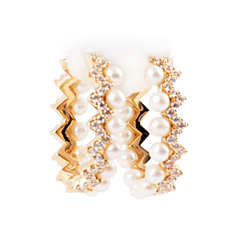 【APM】Up And Down系列圓圈珍珠耳環