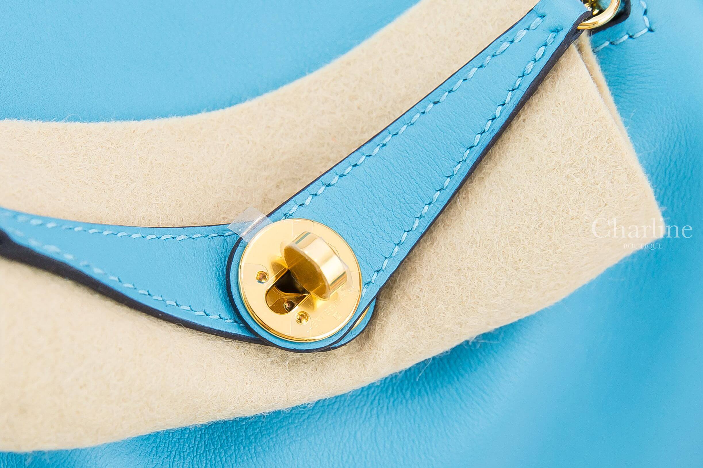 Hermès Lindy Mini P3 Bleu Du Nord Swift 北方藍金釦