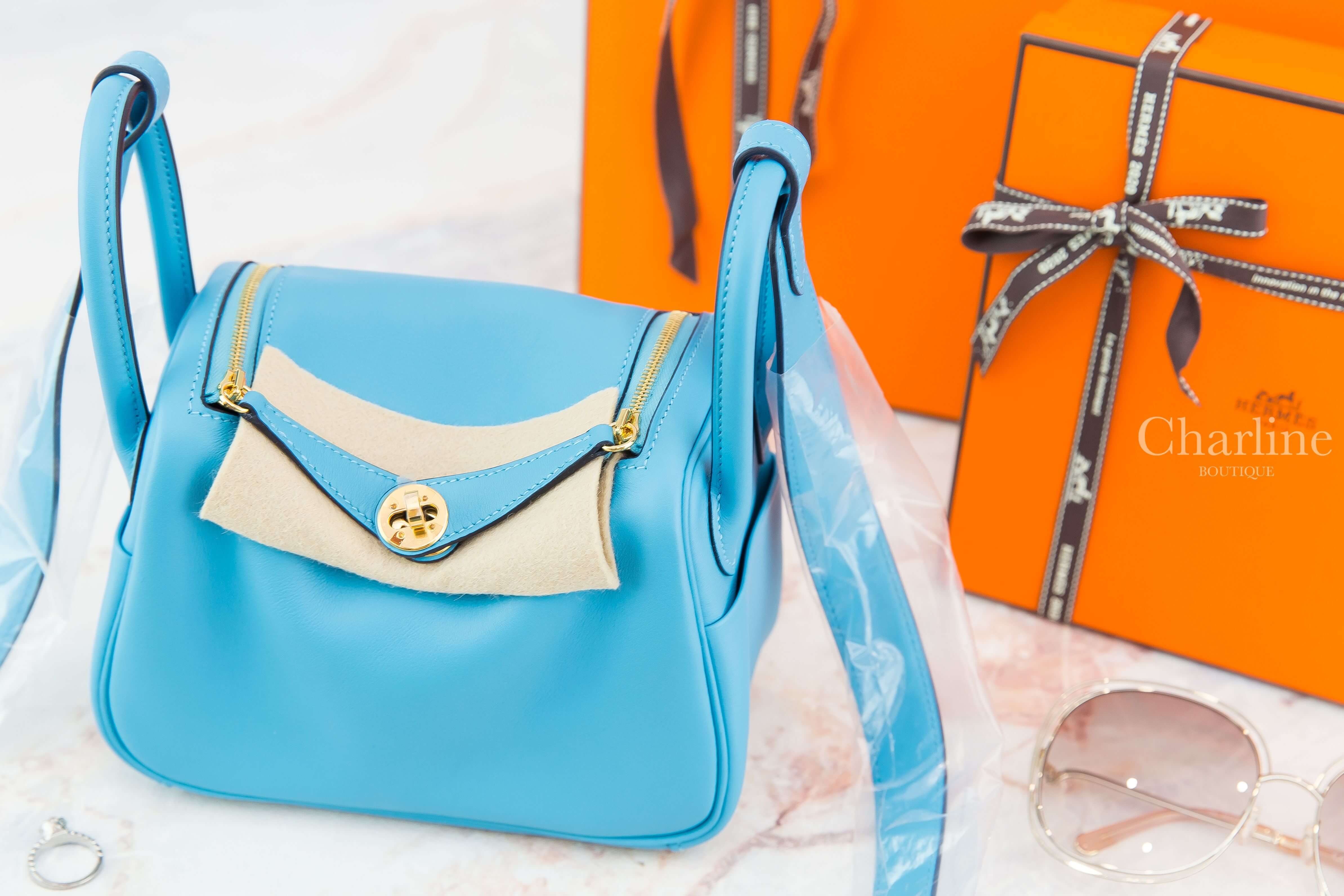 Hermes Lindy Mini P3 Bleu Du Nord Swift Y刻北方藍金釦-Charline Boutique 精品代購