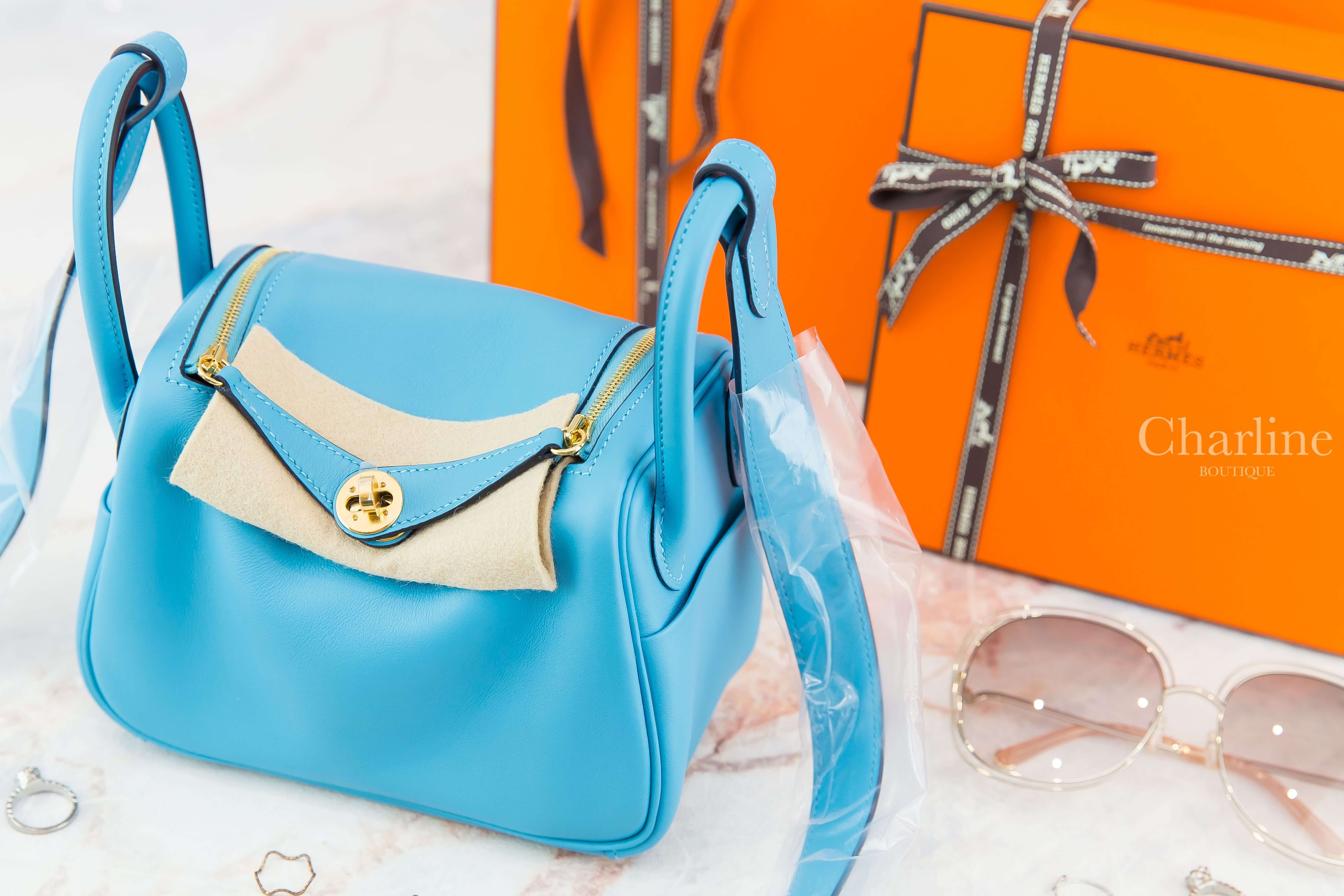 Hermes Lindy Mini P3 Bleu Du Nord Swift Y刻北方藍金釦-Charline Boutique 精品代購
