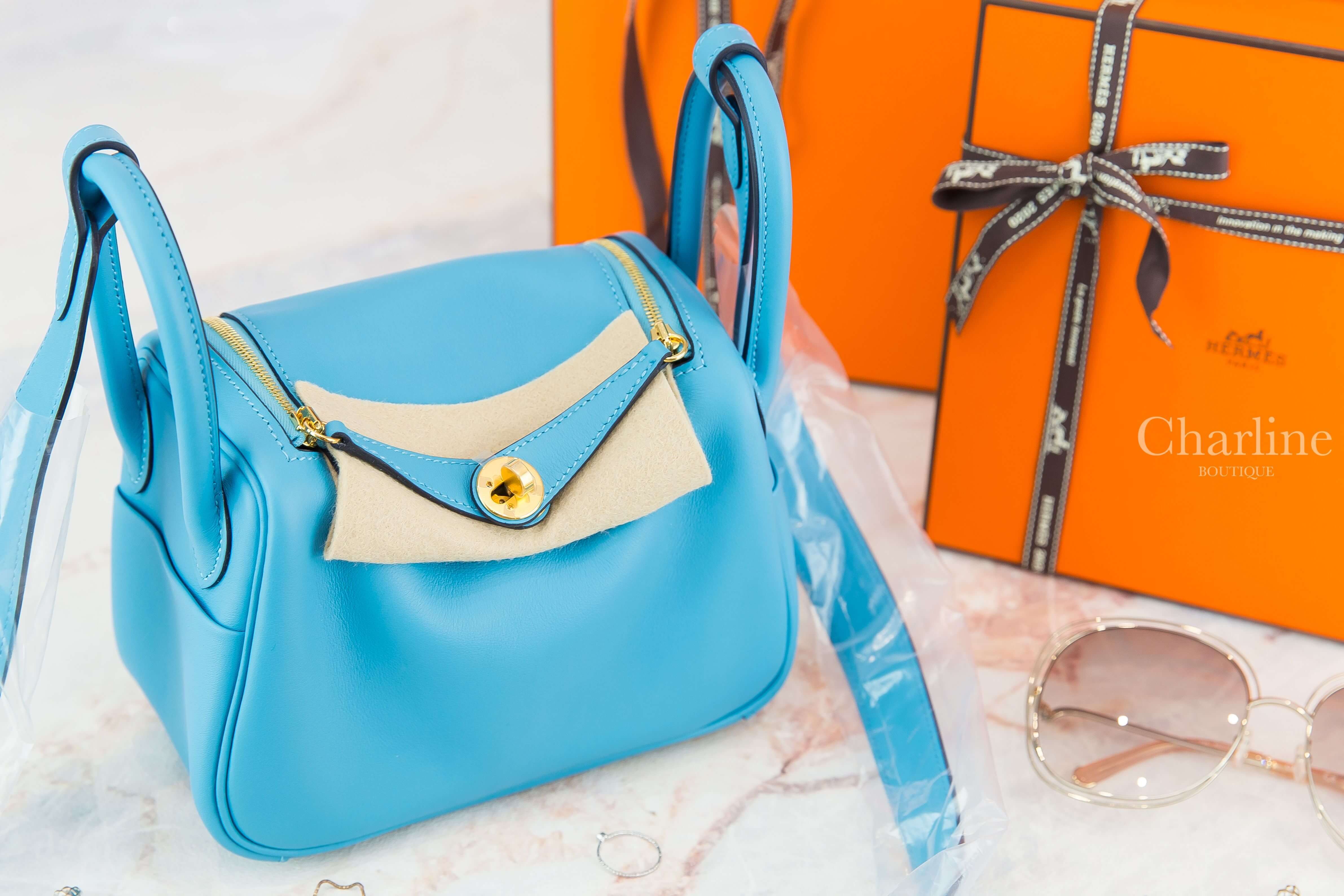 Hermes Lindy Mini P3 Bleu Du Nord Swift Y刻北方藍金釦-Charline Boutique 精品代購