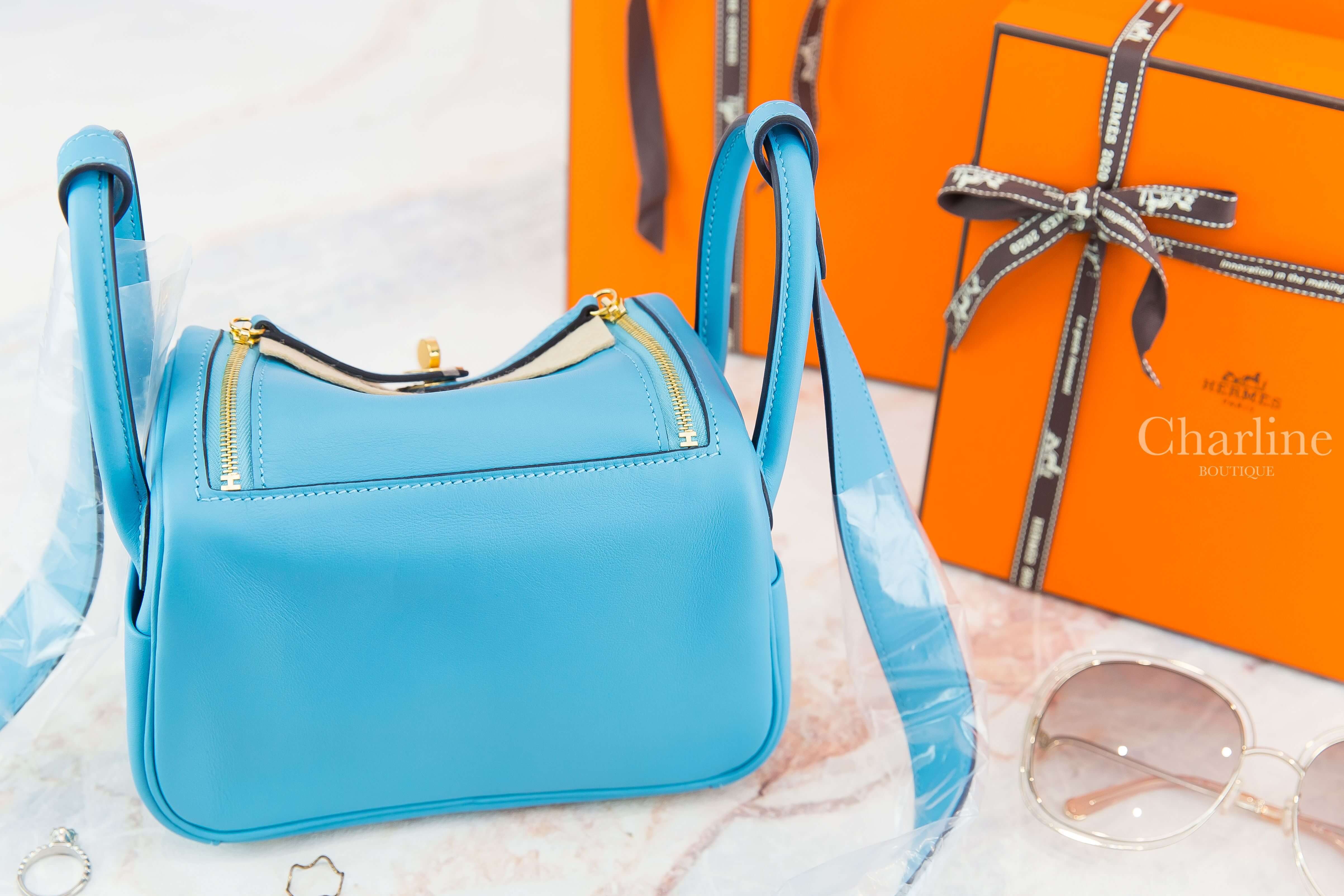 Hermes Lindy Mini P3 Bleu Du Nord Swift Y刻北方藍金釦-Charline Boutique 精品代購