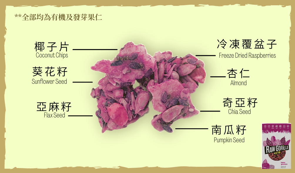 Raw Gorilla Keto 生酮有機雜莓果仁早餐 (250g) (57112)