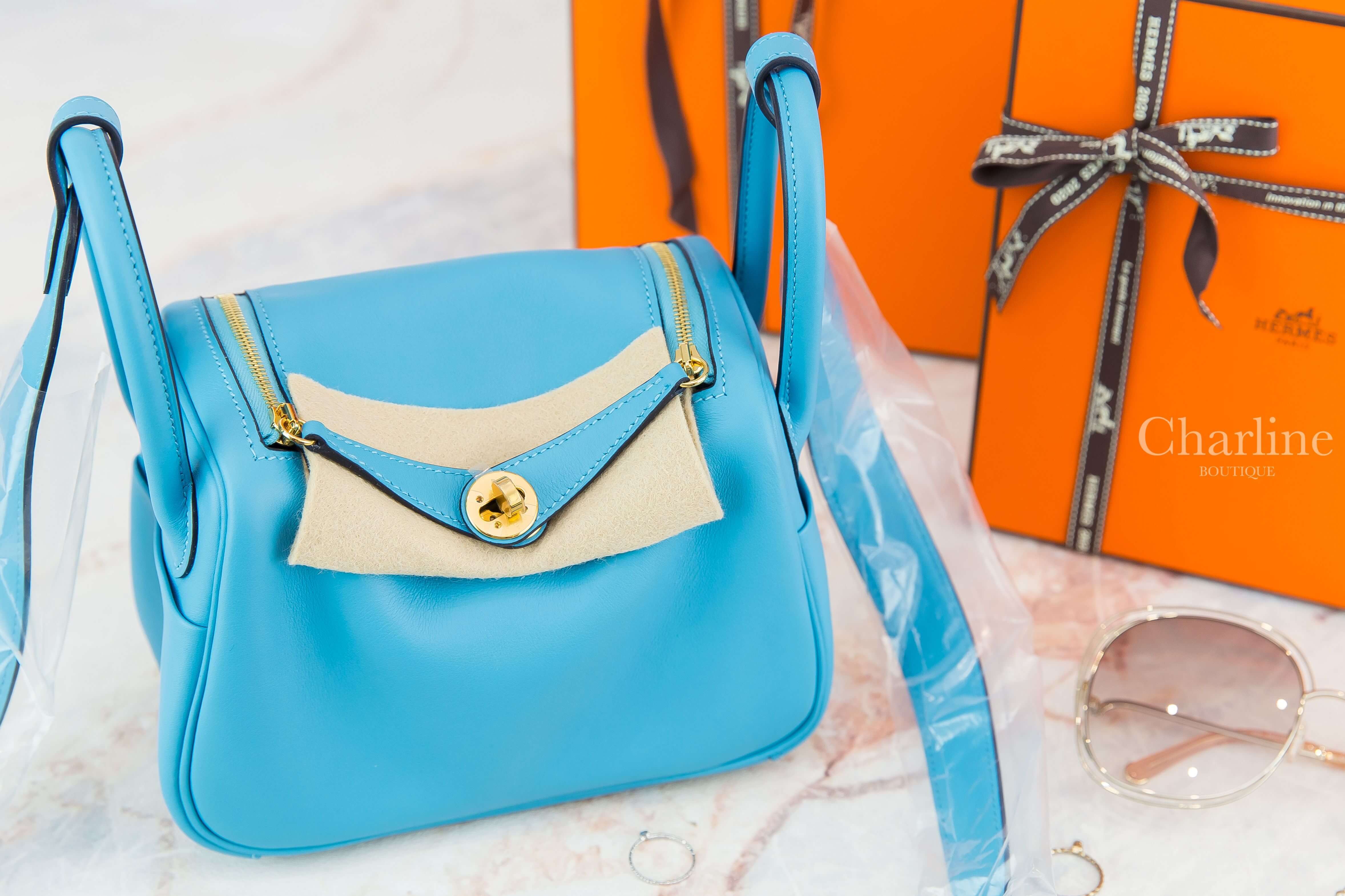 Hermès Lindy Mini P3 Bleu Du Nord Swift 北方藍金釦