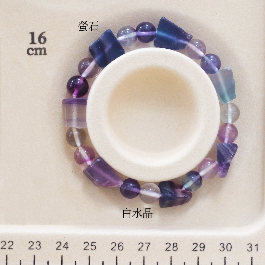 B061白水晶/螢石/能量石/珠寶/飾品/純手工/純天然/療癒/冥想/凈化/護身符/健康運