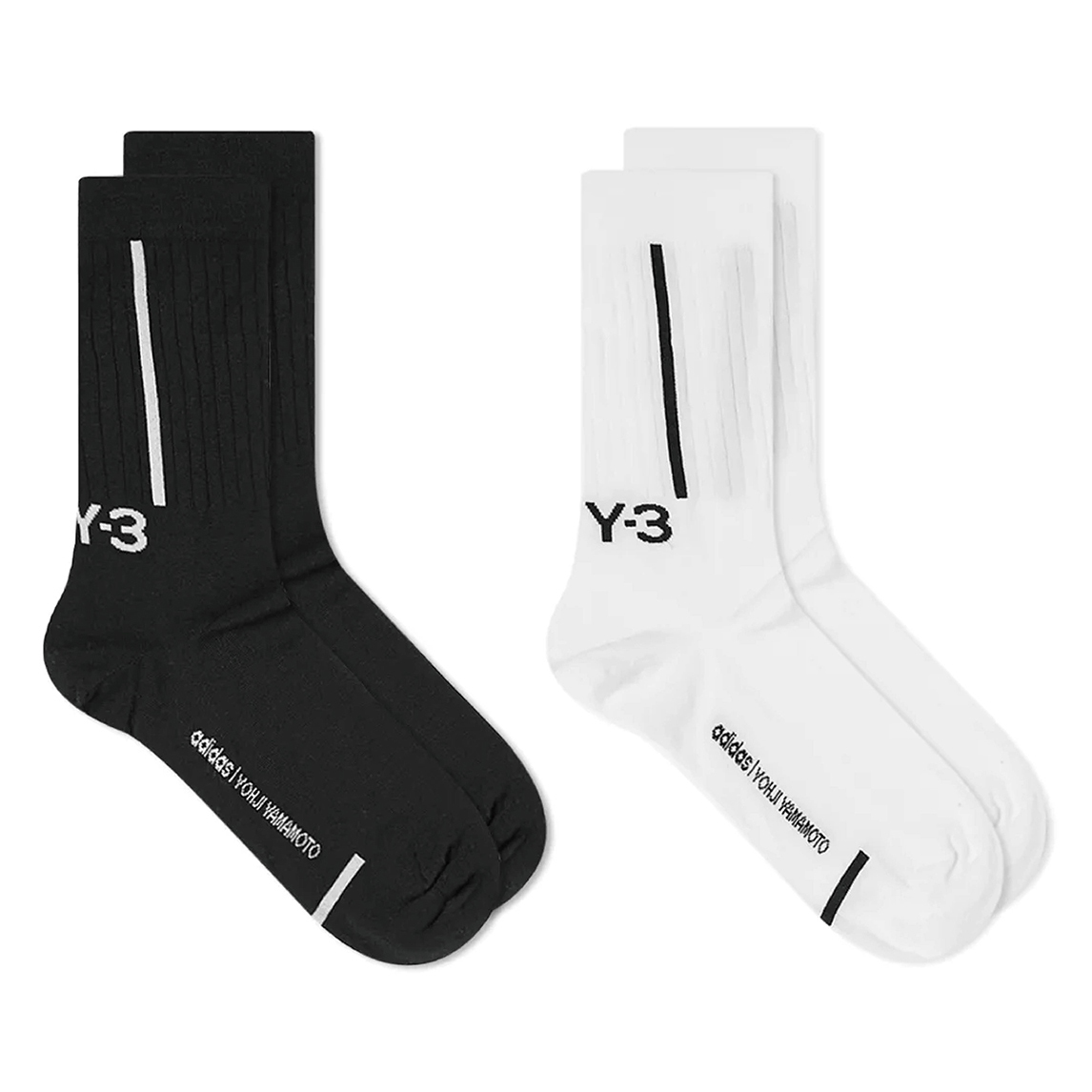 【 Y-3 2PP CREW 長襪兩入 - 黑白 】