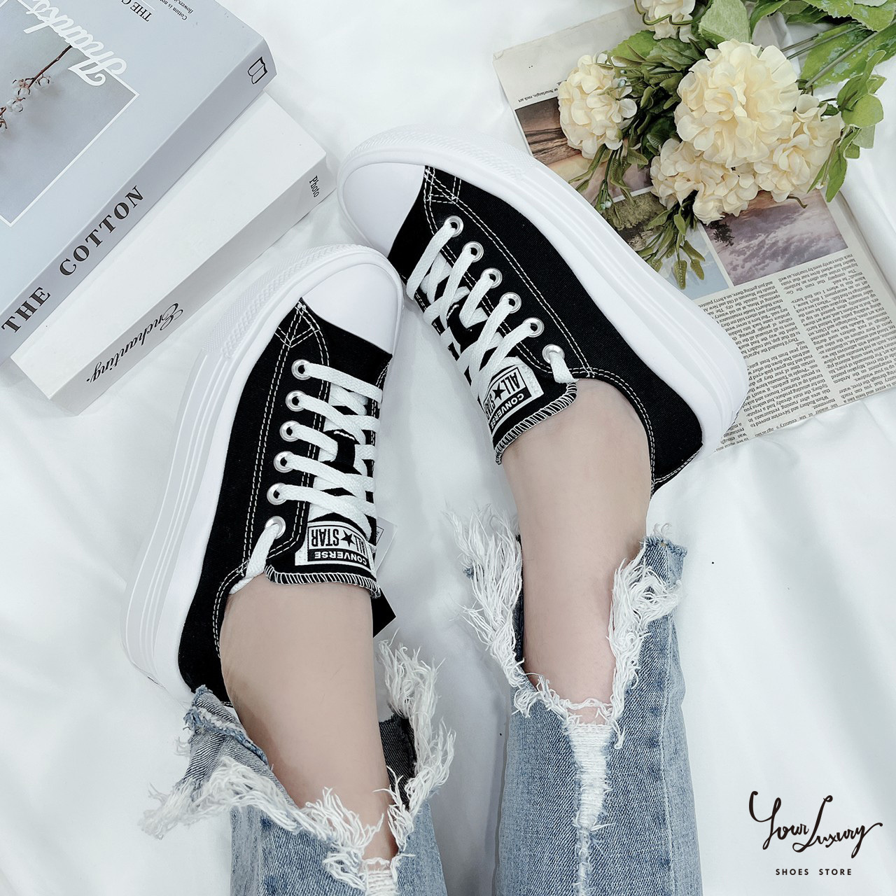 【Luxury】Converse Chuck Taylor All Star Move Low 帆布鞋 厚底