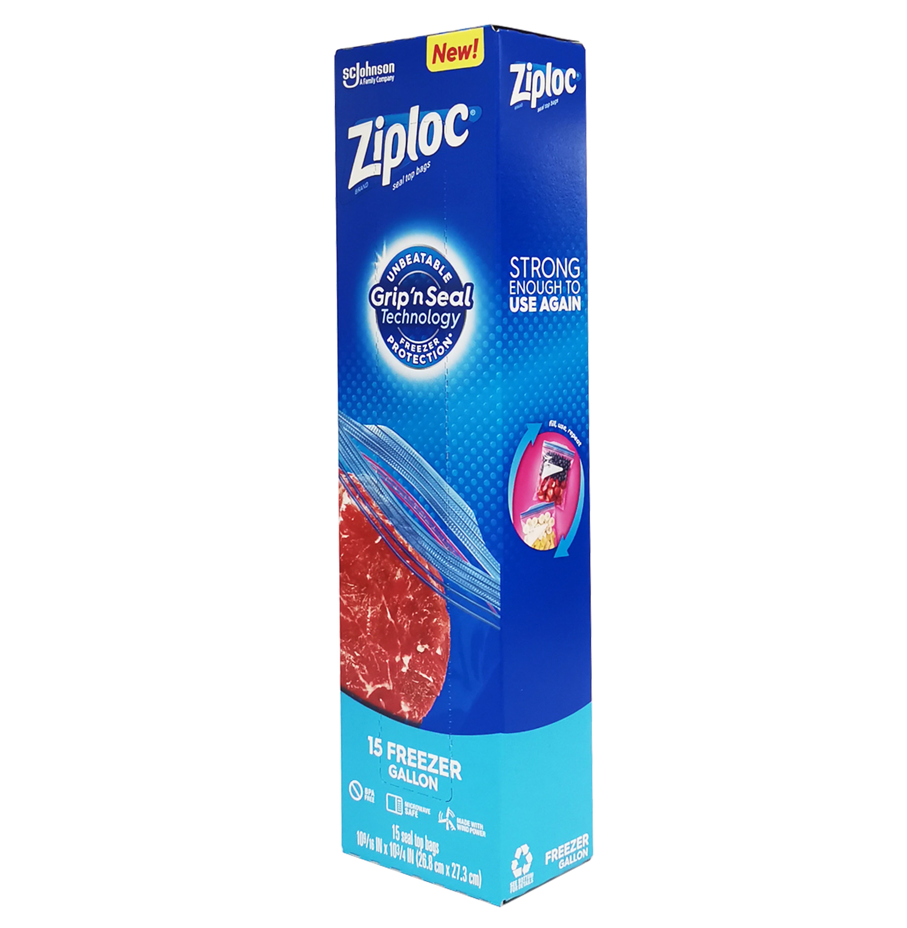 Ziploc 15s Freezer Gallon Eot