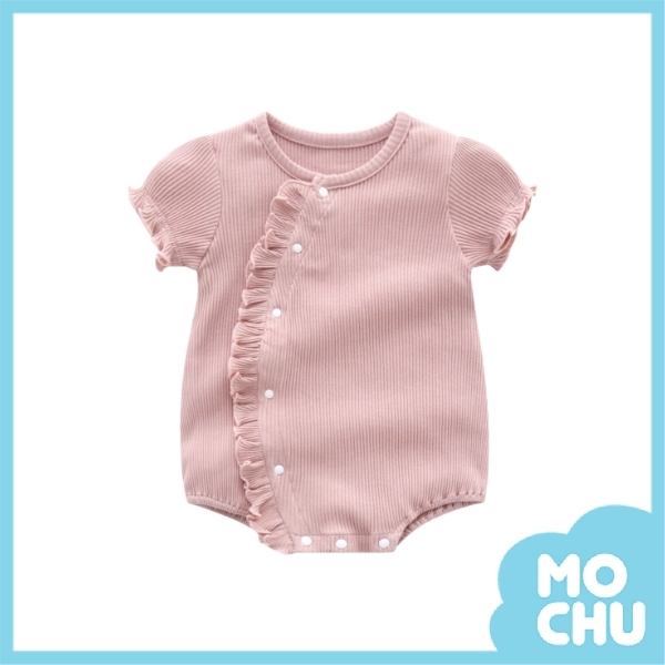 花邊側開坑條紋包屁衣(兩色)