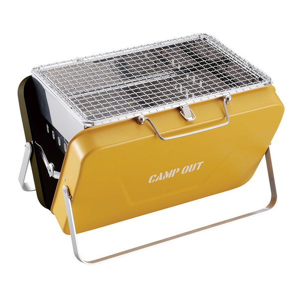 Captain Stag 可摺叠便攜式燒烤架 V型爐 -復古黃x橄欖綠 #UG-0074