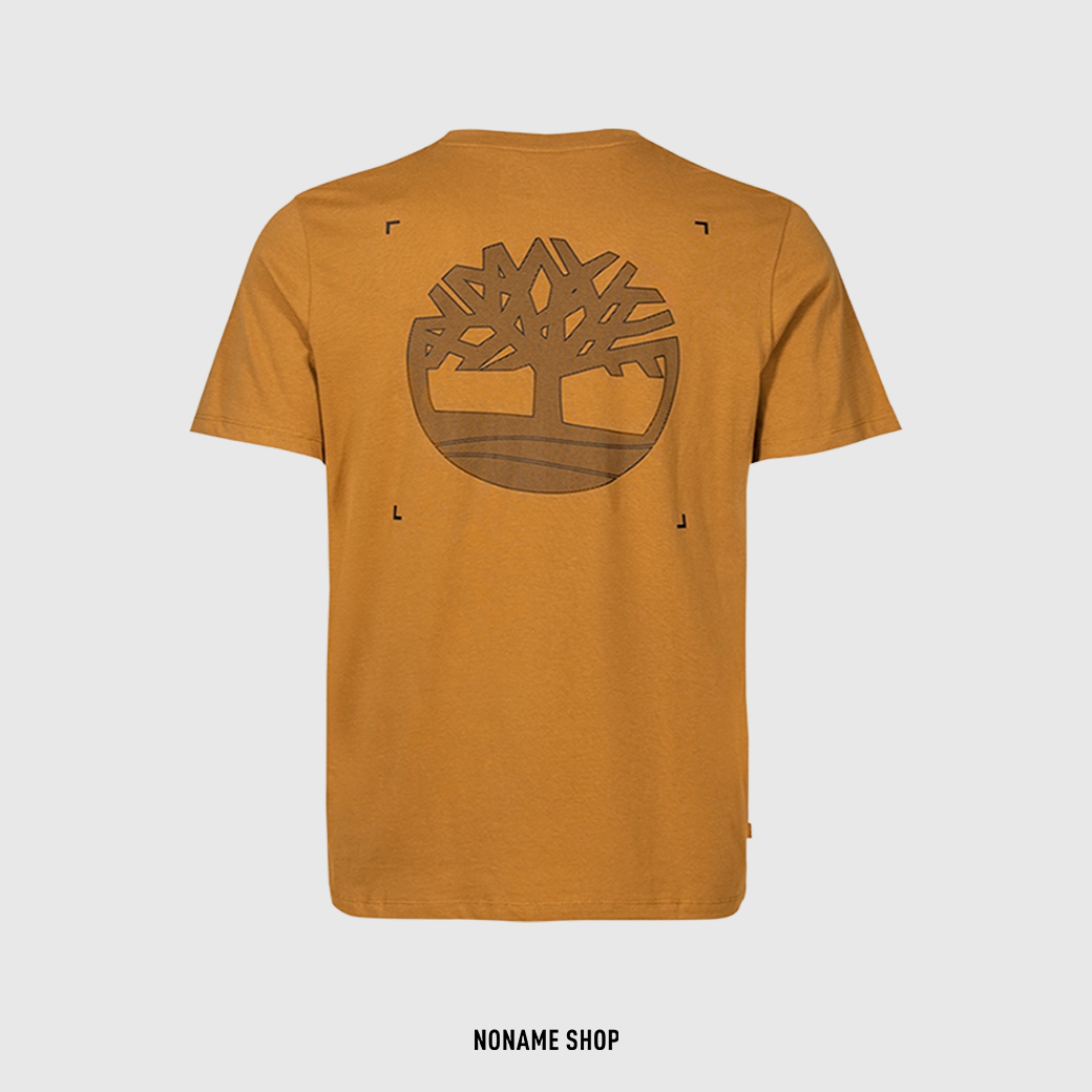 TIMBERLAND 背後 LOGO 短袖 短T 短TEE 卡其 (男款)