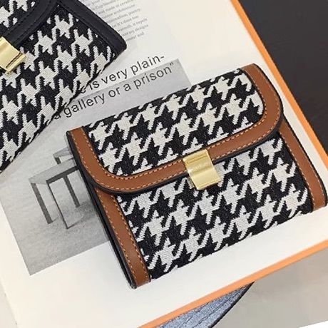千鳥格質感短夾/兩色