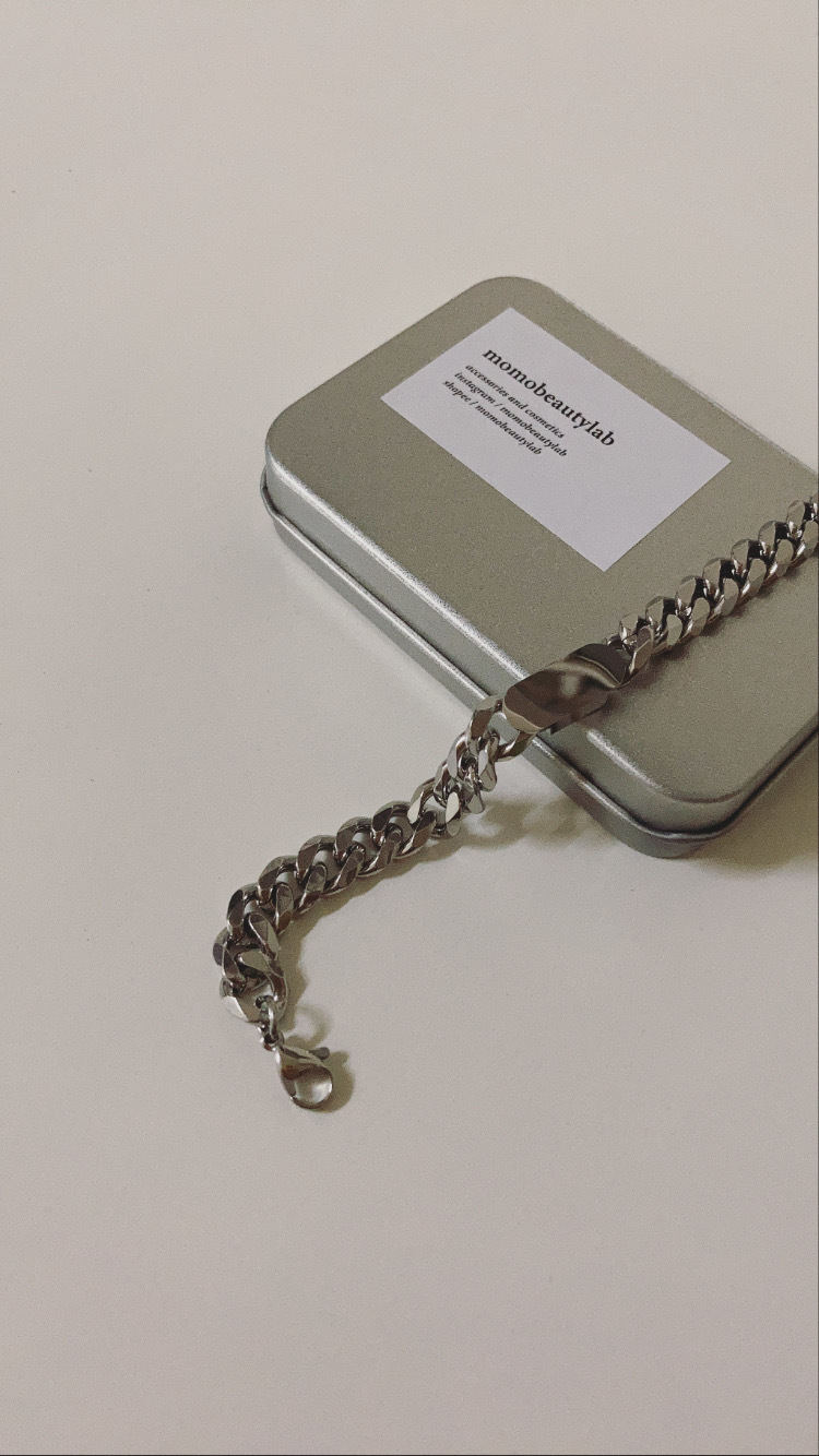 #現貨 (ACCB501) 鋼手鍊 金屬感粗鍊條古巴手鍊