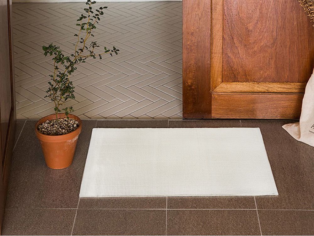 SHINANO純棉簡約風格踏墊(45x65cm)_米白色