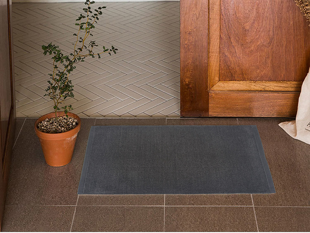 SHINANO純棉簡約風格踏墊(45x65cm)_黑色