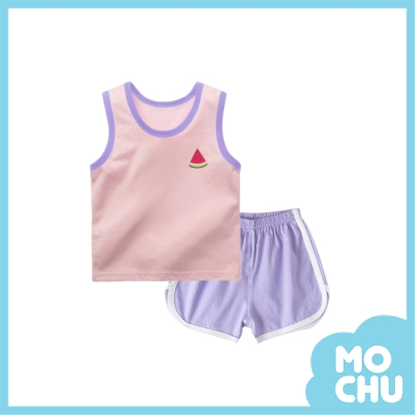 素色小水果背心套裝(兩色)