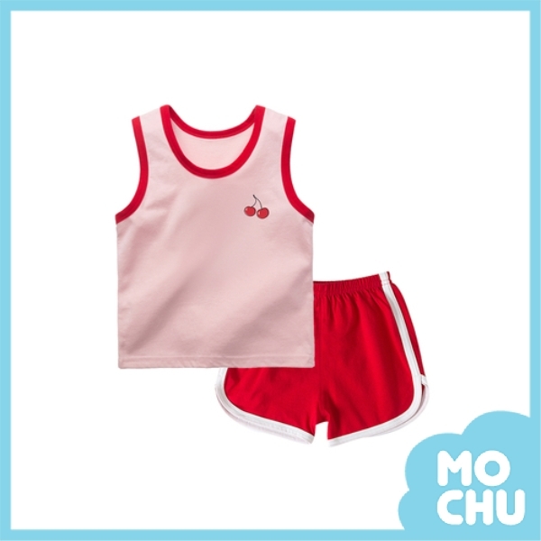 素色小水果背心套裝(兩色)