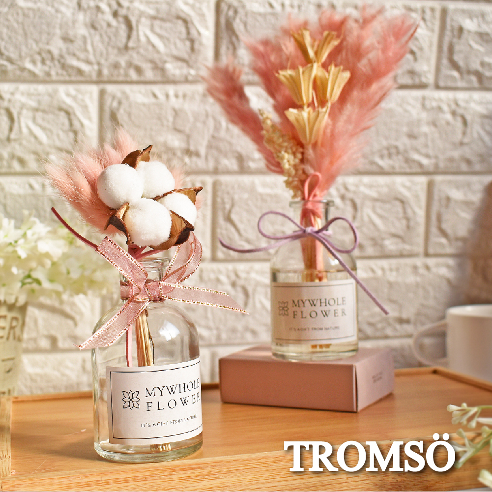 巴黎粉紅真實乾燥花裝飾組