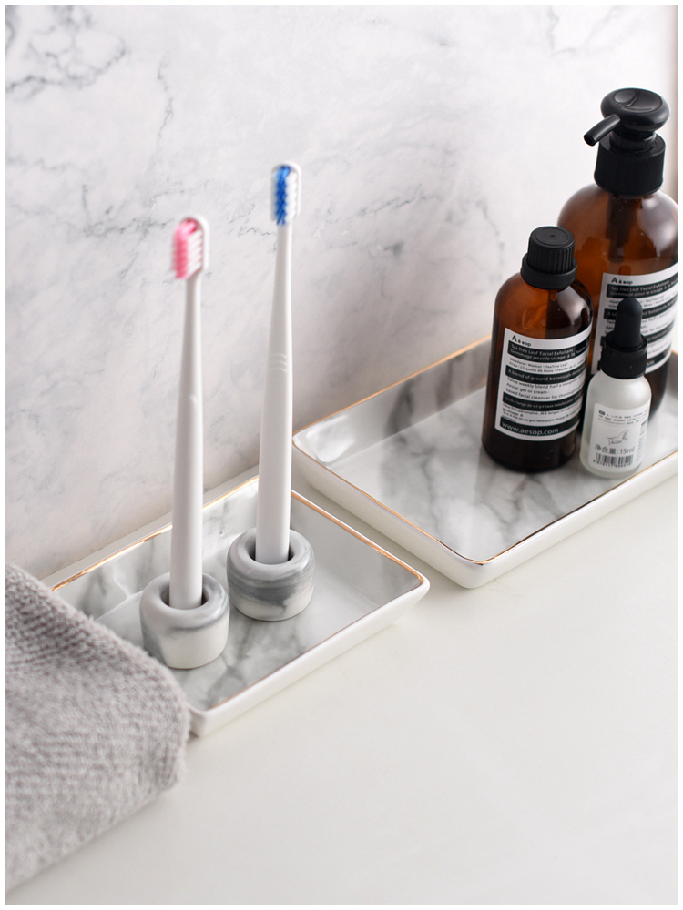 【ＡＨ105】大理石金邊長方收納盤