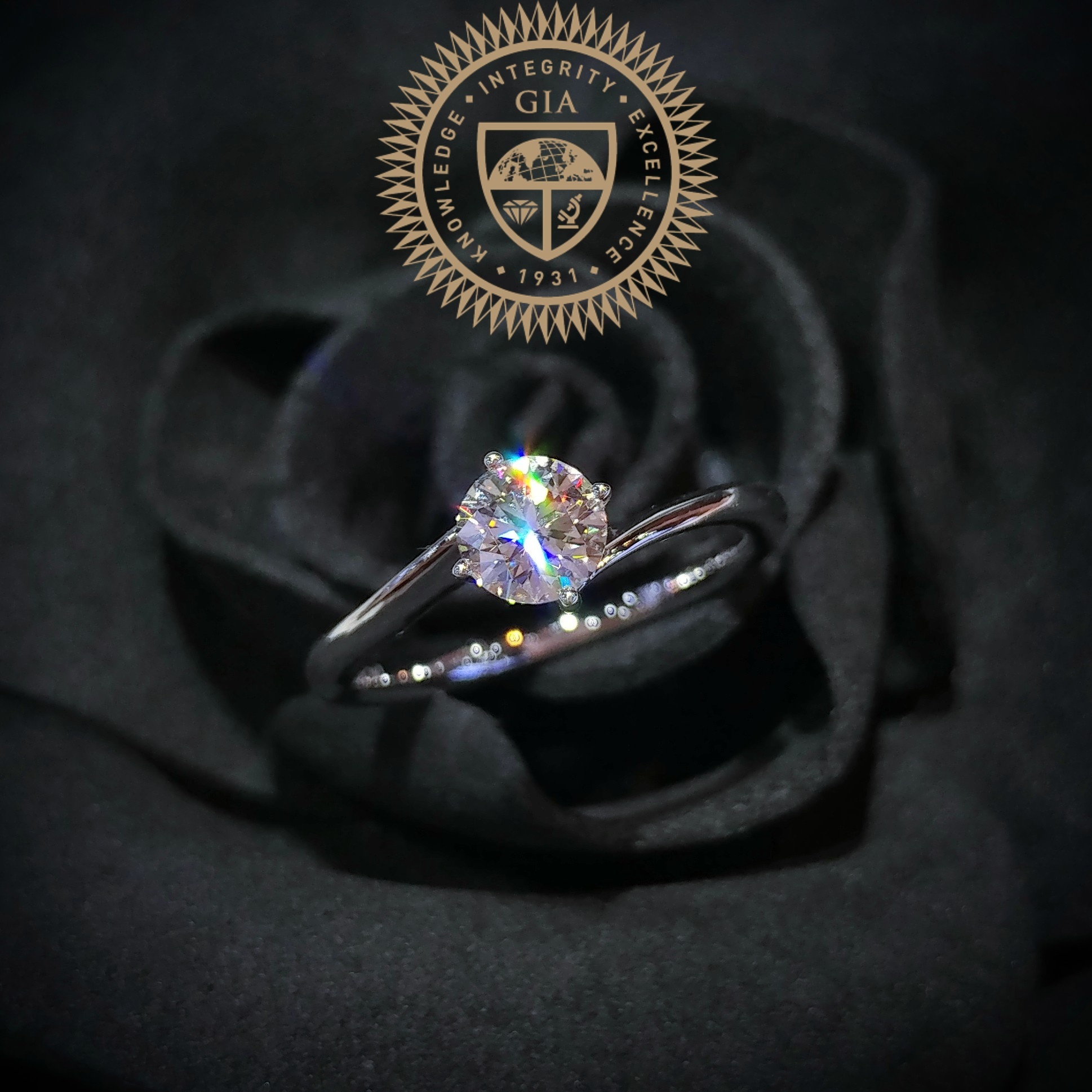 18K White Gold 0.50 Diamond Solitaire Ring