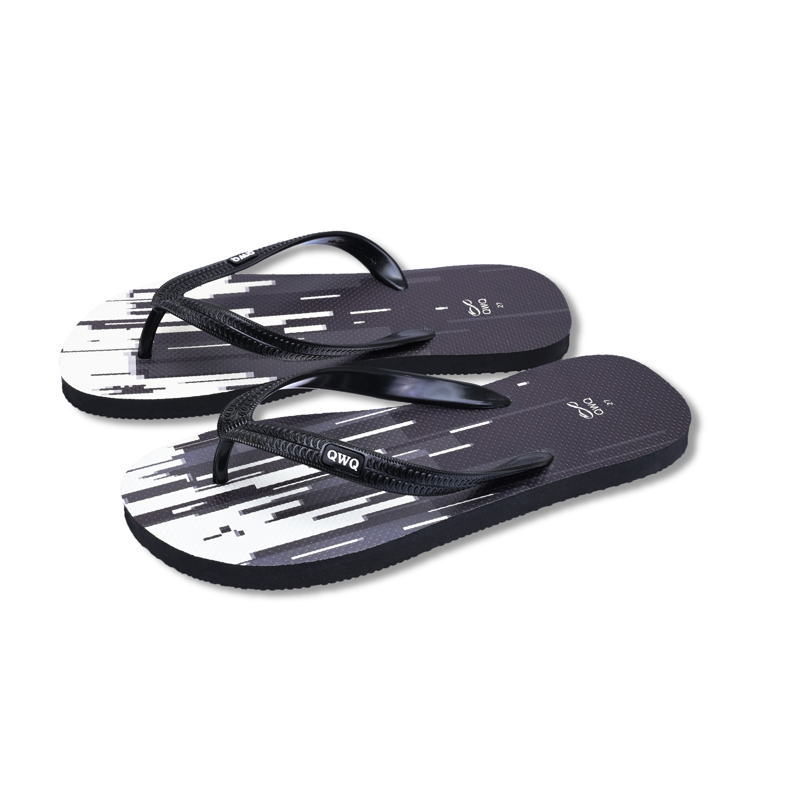 像素雷射 黑色 插圖男款夾腳拖鞋 LE原創