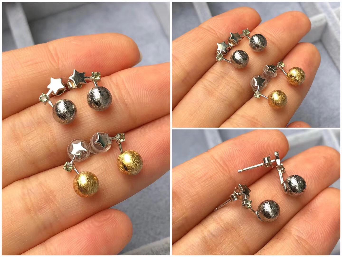 小星耳釘（雙隕石）