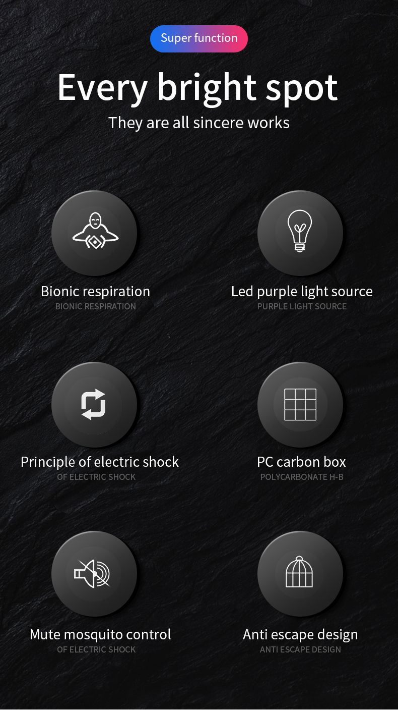 仿人體呼出CO2+仿體溫發熱+紫光三重誘蚊，360度全方位誘蚊吸蚊充電式滅蚊燈
