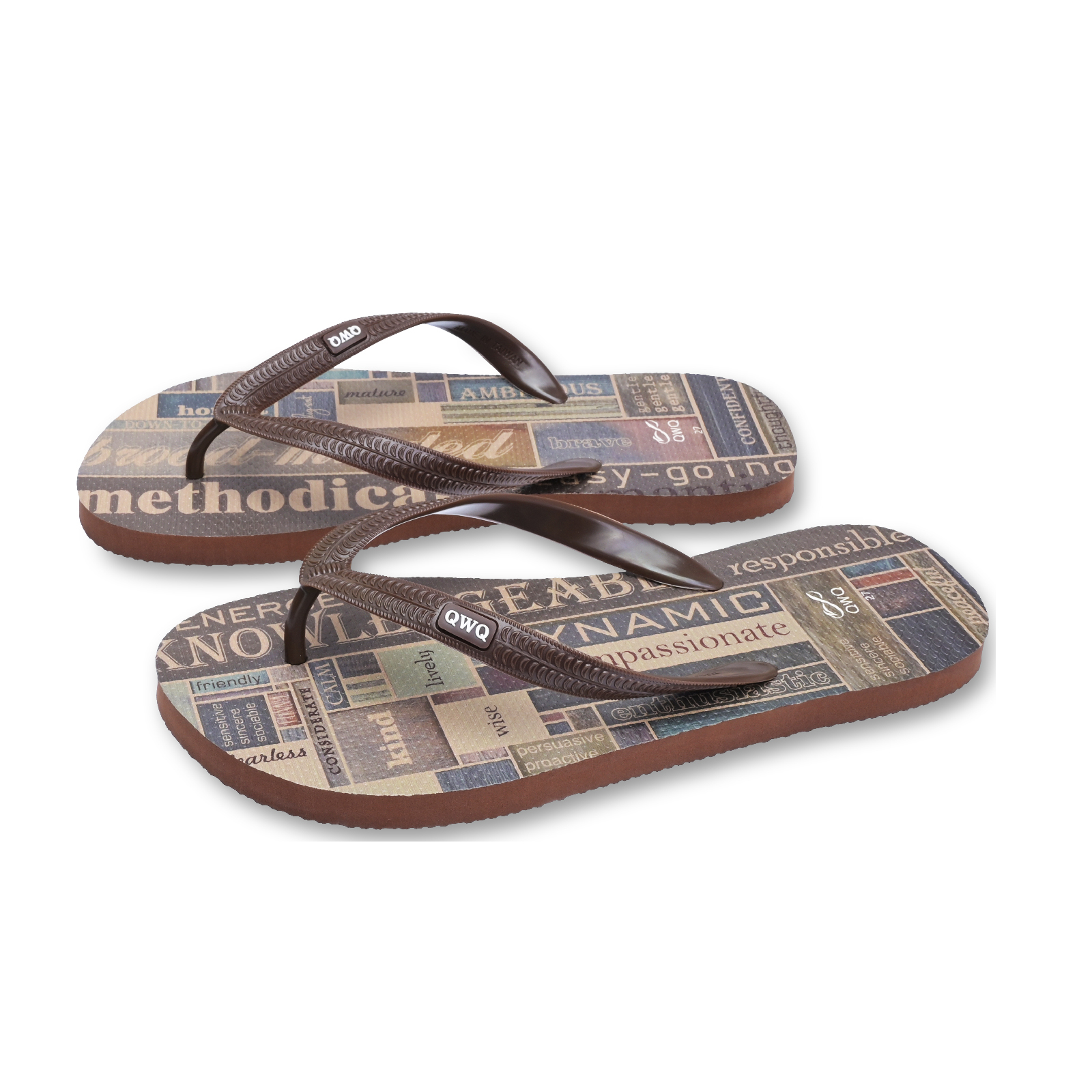 紳士守則 棕色 插圖男款夾腳拖鞋 LE原創