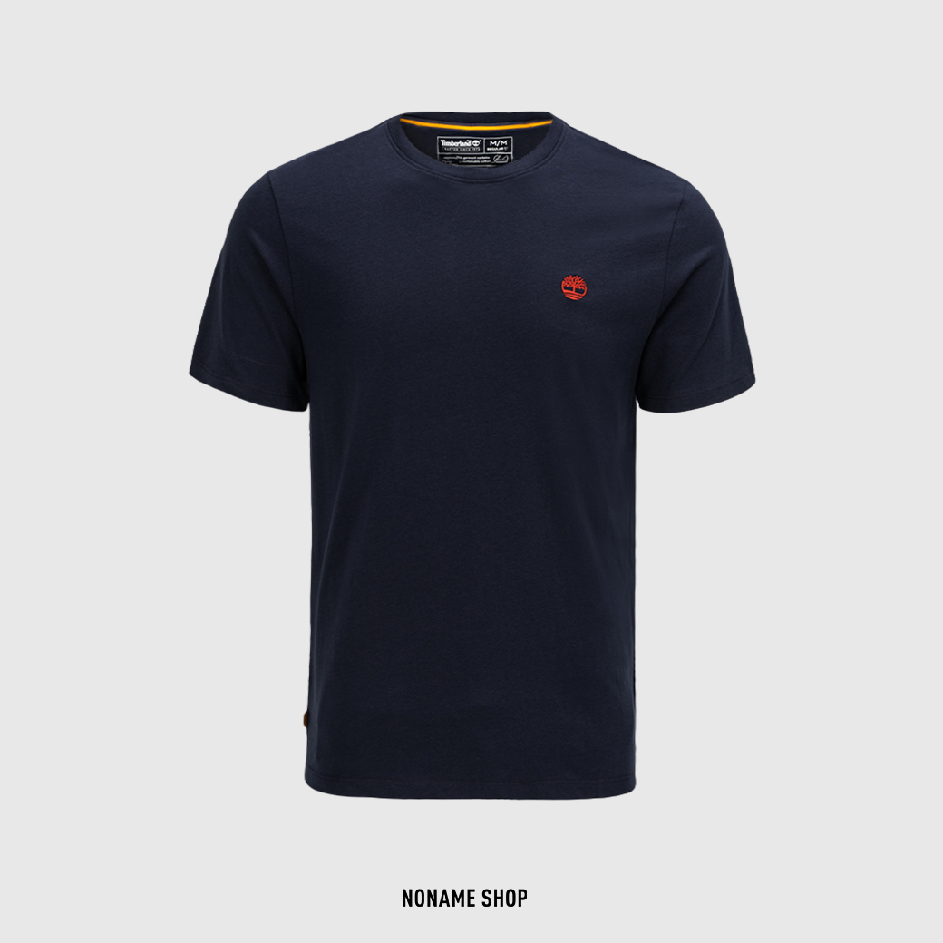 TIMBERLAND 基本款 刺繡 小LOGO 有機棉 短袖 短T 深藍 (男款)
