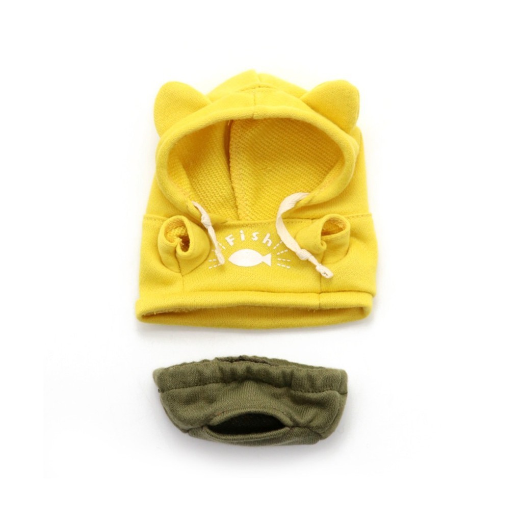 Sirotan 更衣絨毛鑰匙圈專用配件-貓咪 黃