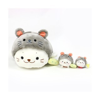 Sirotan【絨毛抱枕套】海豹小白 絨毛娃娃 趴姿 大型絨毛娃娃 老鼠造型 白、灰 55cm可換裝