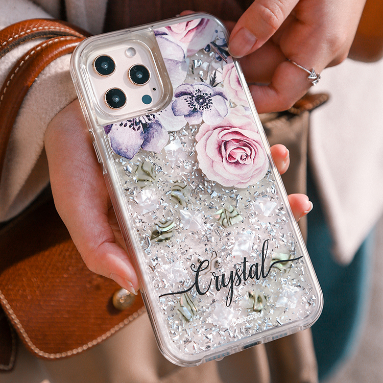 古典玫瑰貝拉殼 - (訂製名字) iPhone客製化手機殼