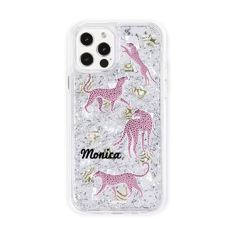 粉紅皮豹貝拉殼 - (訂製名字) iPhone客製化手機殼