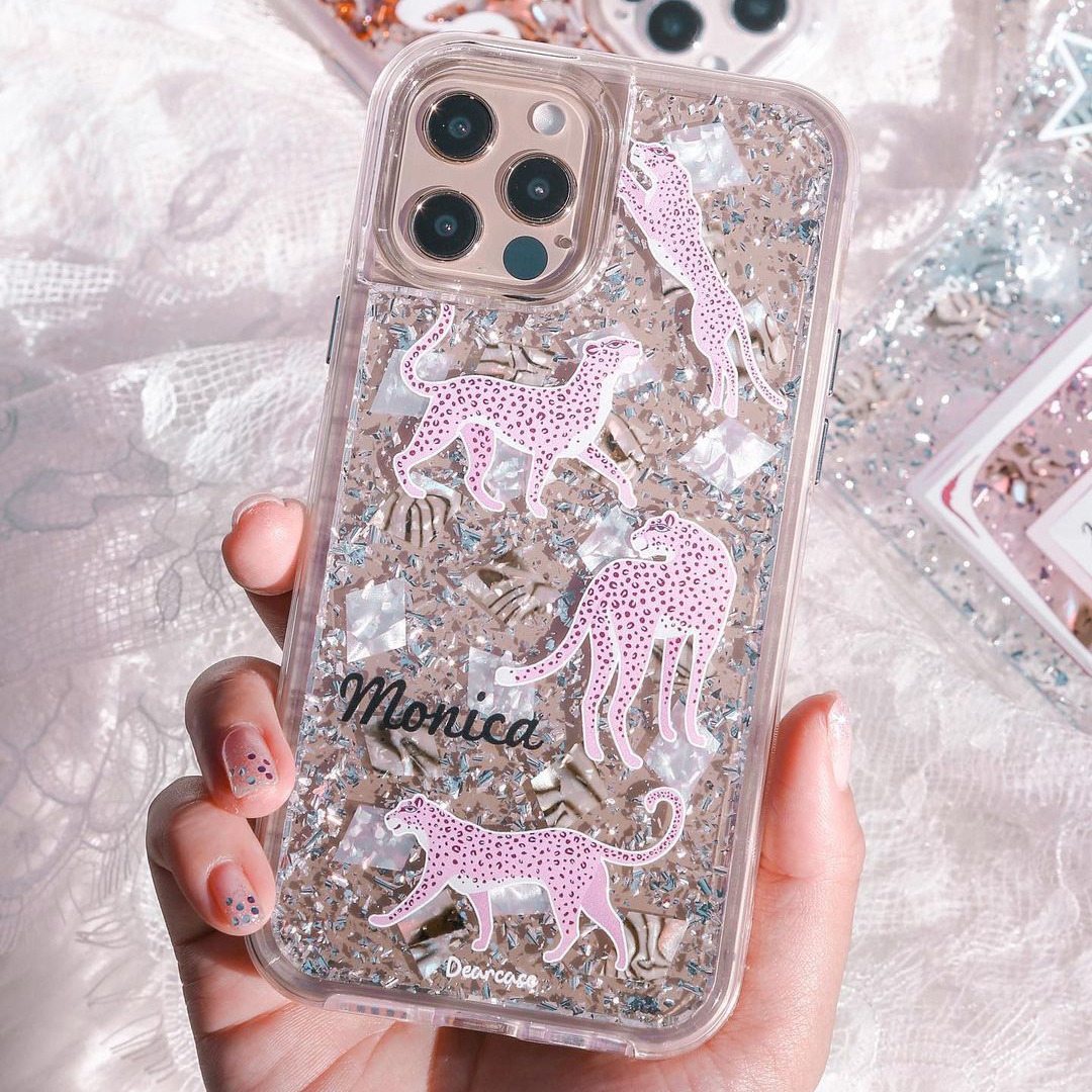 粉紅皮豹貝拉殼 - (訂製名字) iPhone客製化手機殼