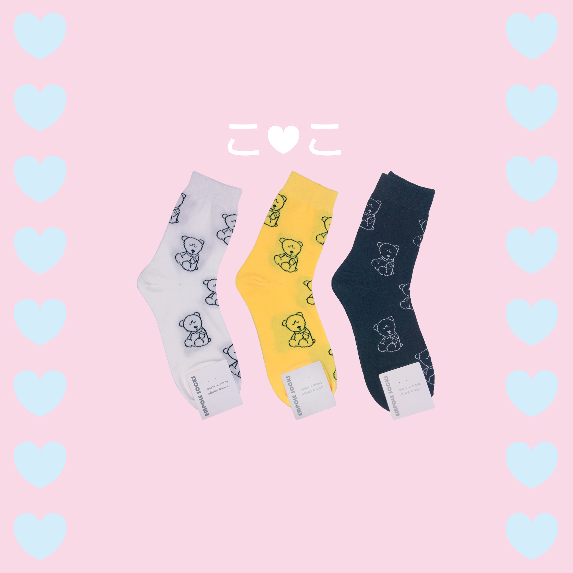 正韓愛睏熊熊造型襪子