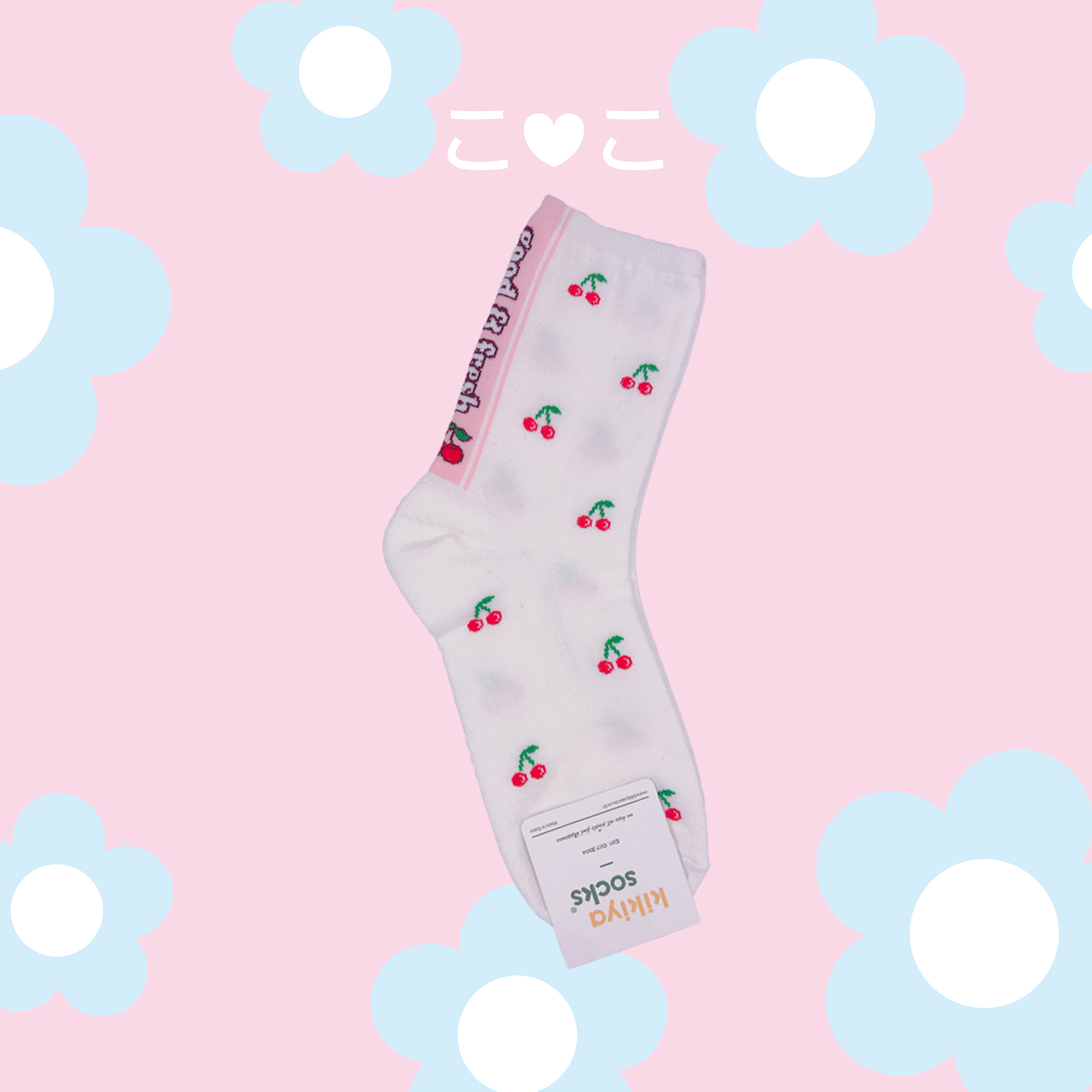 正韓滿版小插畫英文字襪子