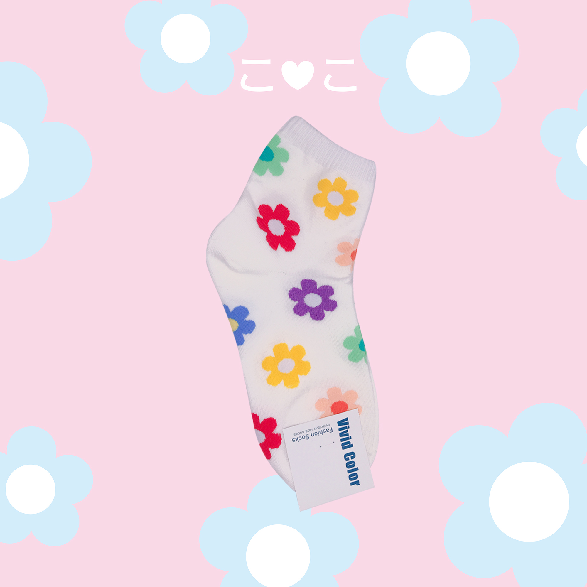 正韓七彩花花造型襪子