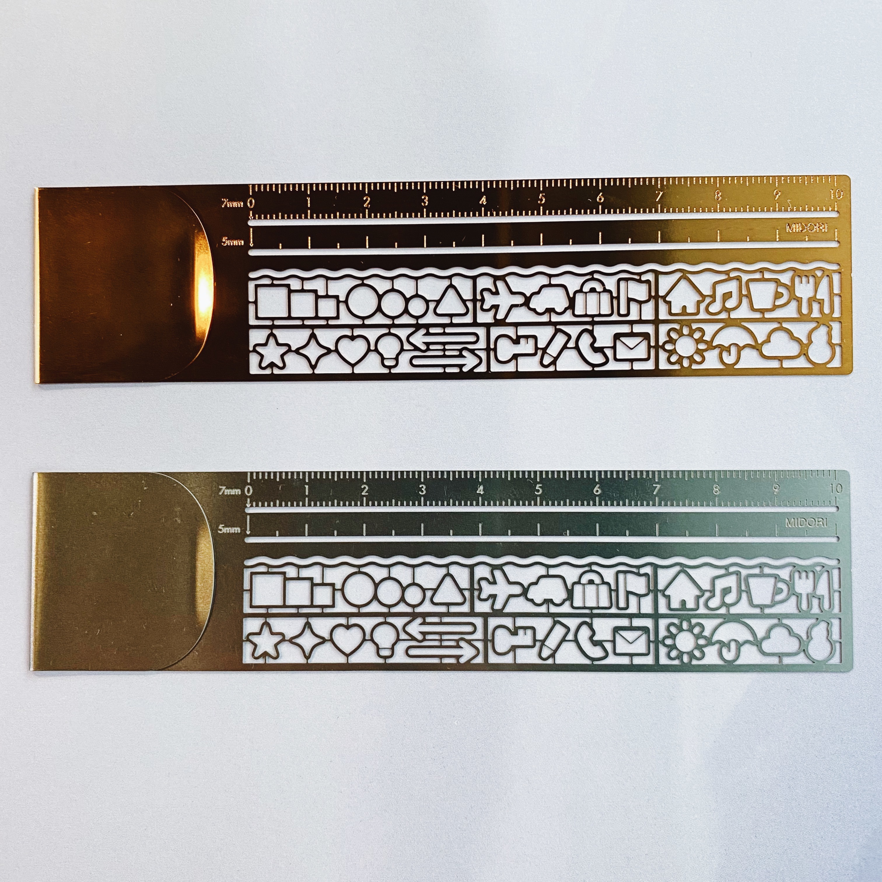 MIDORI 書籤尺 圖形尺（銅／銀）