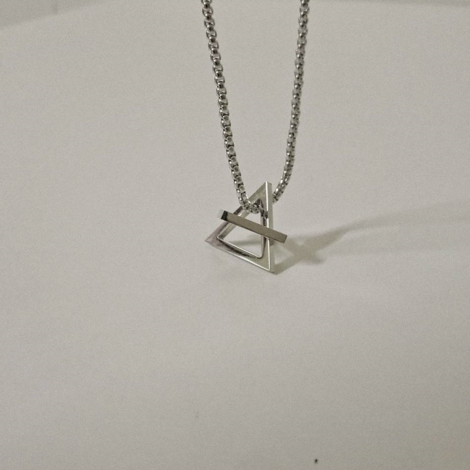 #現貨 (ACCN507) 鋼項鍊 立體三角四方幾何