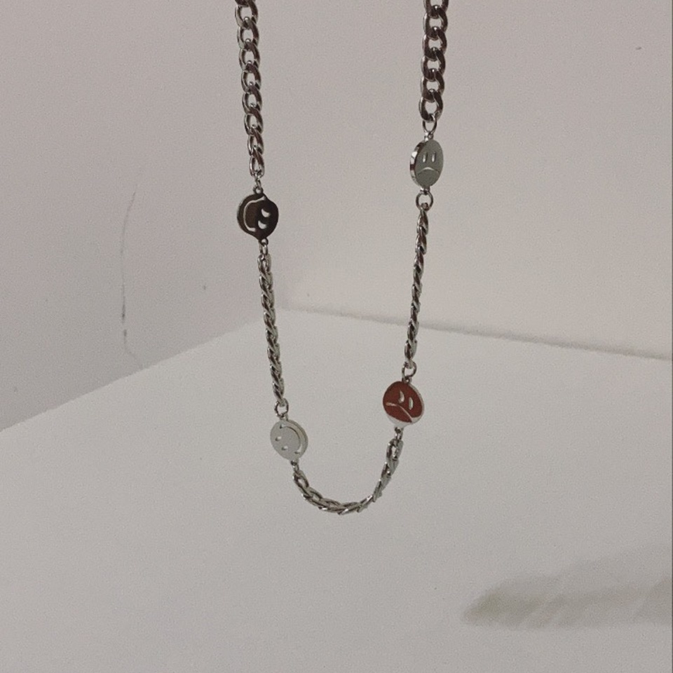 #現貨 (ACCN548) 鋼項鍊 喜怒哀樂鍊條