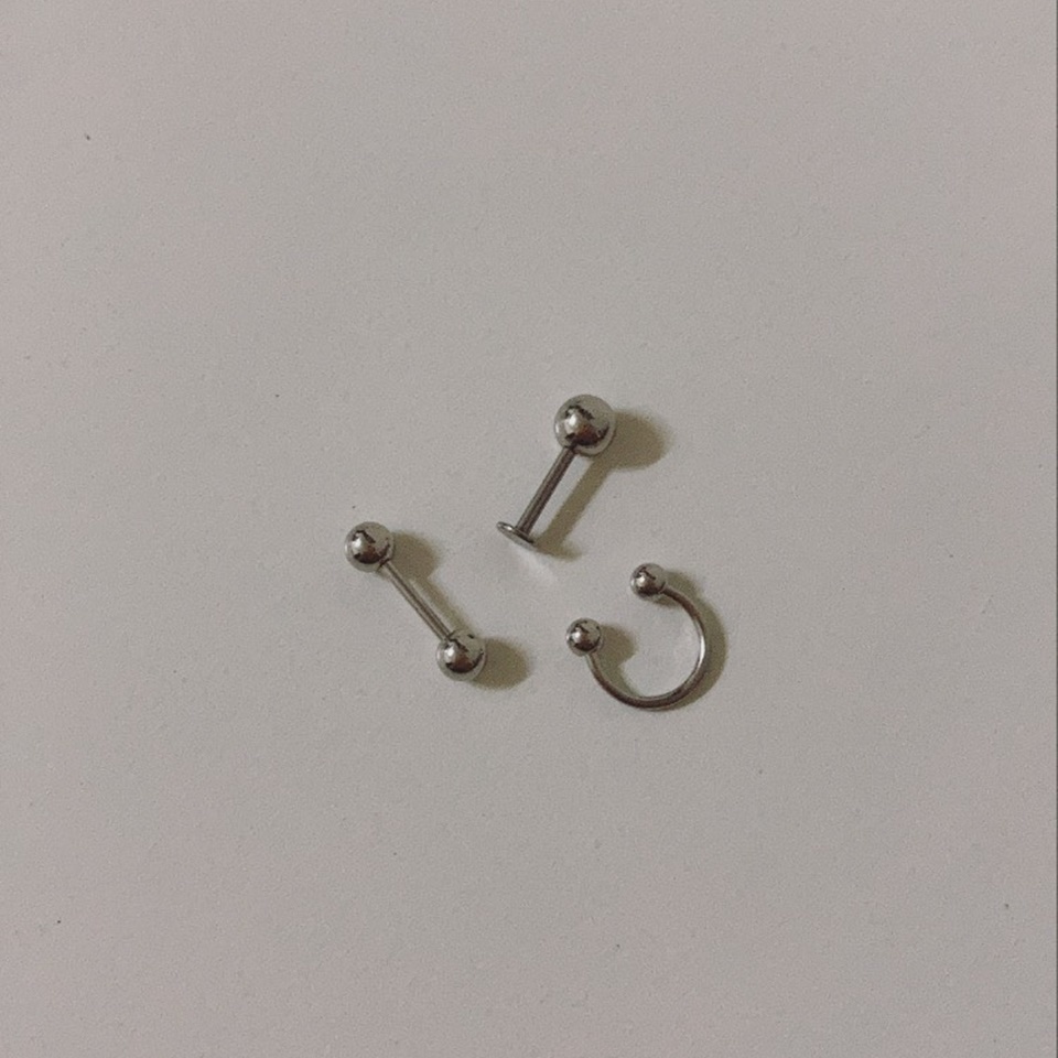 #現貨 (ACCE507) 鋼耳環 極簡轉珠耳環組