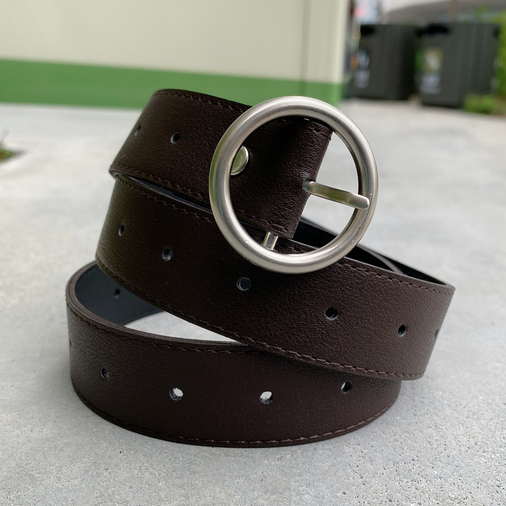 A0009｜韓國製圓型扣粗皮帶