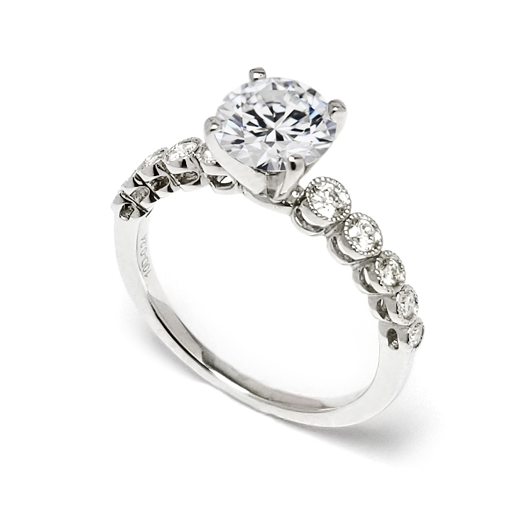 18K白金天然鑽石戒指托 (RS22HA1377A)